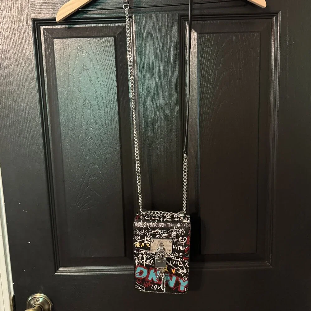 DKNY Crossbody Multi Color Grafitti Chain Small - Picture 2 of 6